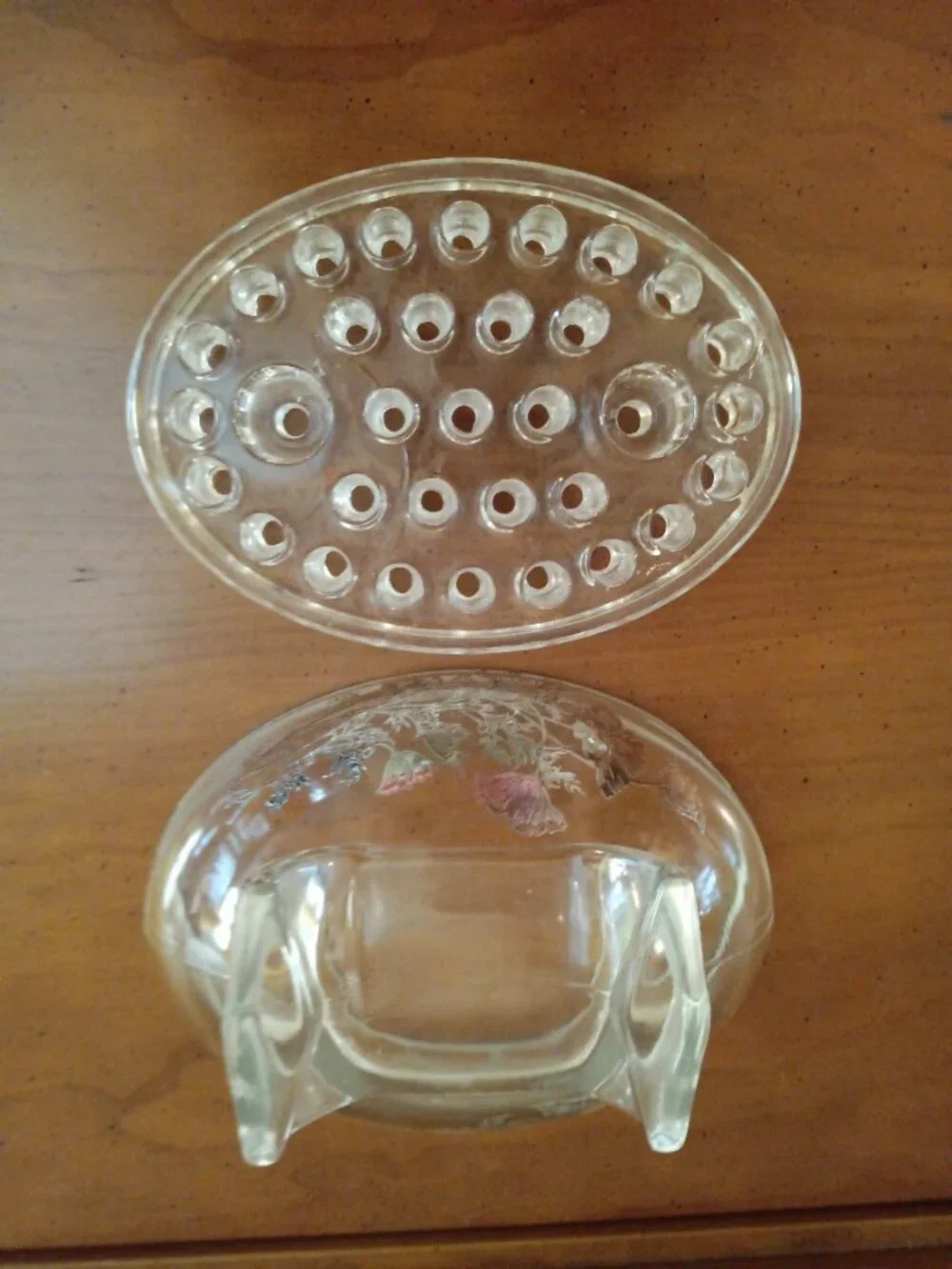 Vintage Martinsville Viking #1048 Flowerlite Oval Clear 